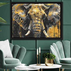 Black and Gold Elephant - Luxury Wall Art