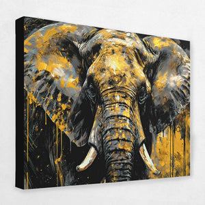 Black and Gold Elephant - Luxury Wall Art