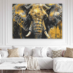 Black and Gold Elephant - Luxury Wall Art