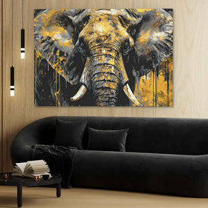 Black and Gold Elephant - Luxury Wall Art