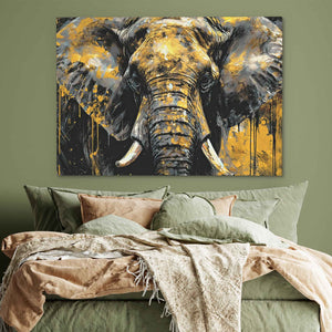 Black and Gold Elephant - Luxury Wall Art