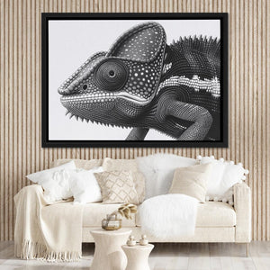 Black and White Chameleon - Luxury Wall Art