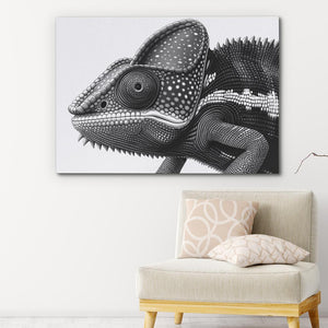 Black and White Chameleon - Luxury Wall Art