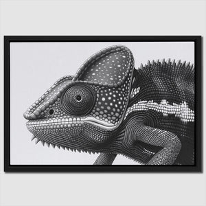 Black and White Chameleon - Luxury Wall Art