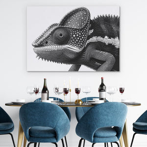 Black and White Chameleon - Luxury Wall Art