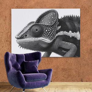 Black and White Chameleon - Luxury Wall Art