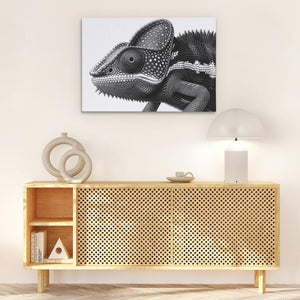 Black and White Chameleon - Luxury Wall Art