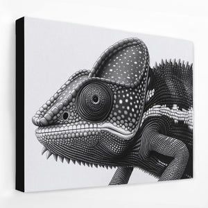 Black and White Chameleon - Luxury Wall Art