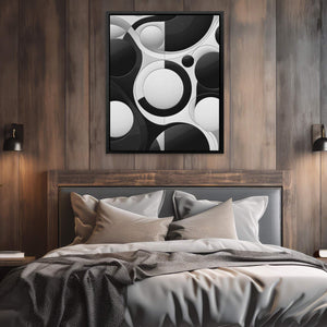 Black and White Circles - Luxury Wall Art