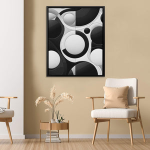 Black and White Circles - Luxury Wall Art