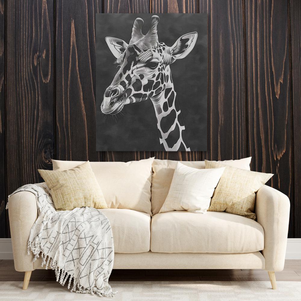 Black and White Giraffe - Luxury Wall Art