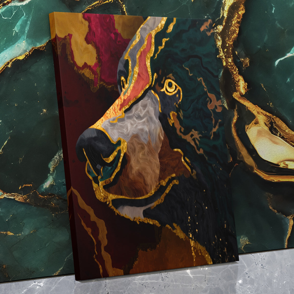Black Bear Line — Black Bear Line Against Wall   Mirror Wrap V3 9