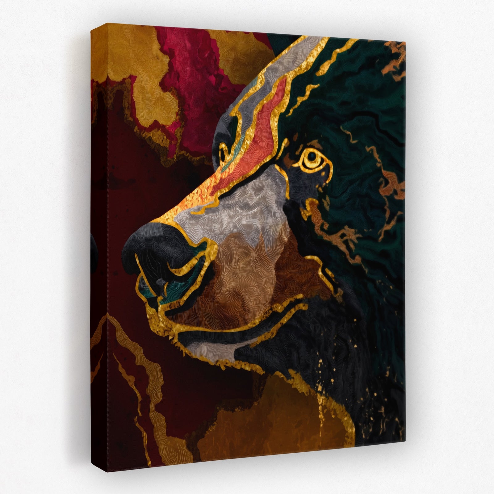 Black Bear Line canvas wall art