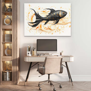 Black Beta Fish - Luxury Wall Art