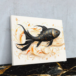 Black Beta Fish - Luxury Wall Art