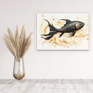 Black Beta Fish - Luxury Wall Art