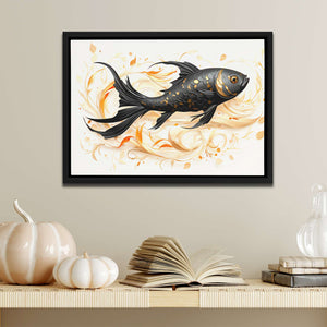 Black Beta Fish - Luxury Wall Art