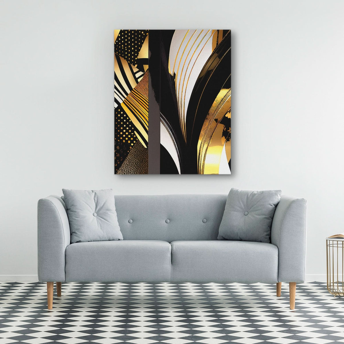 Black Gold Abstract V-1 - Wall Art
