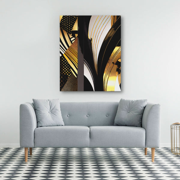 Black Gold Abstract V-1 in a room