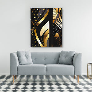 Black Gold Abstract V - 3 - Luxury Wall Art