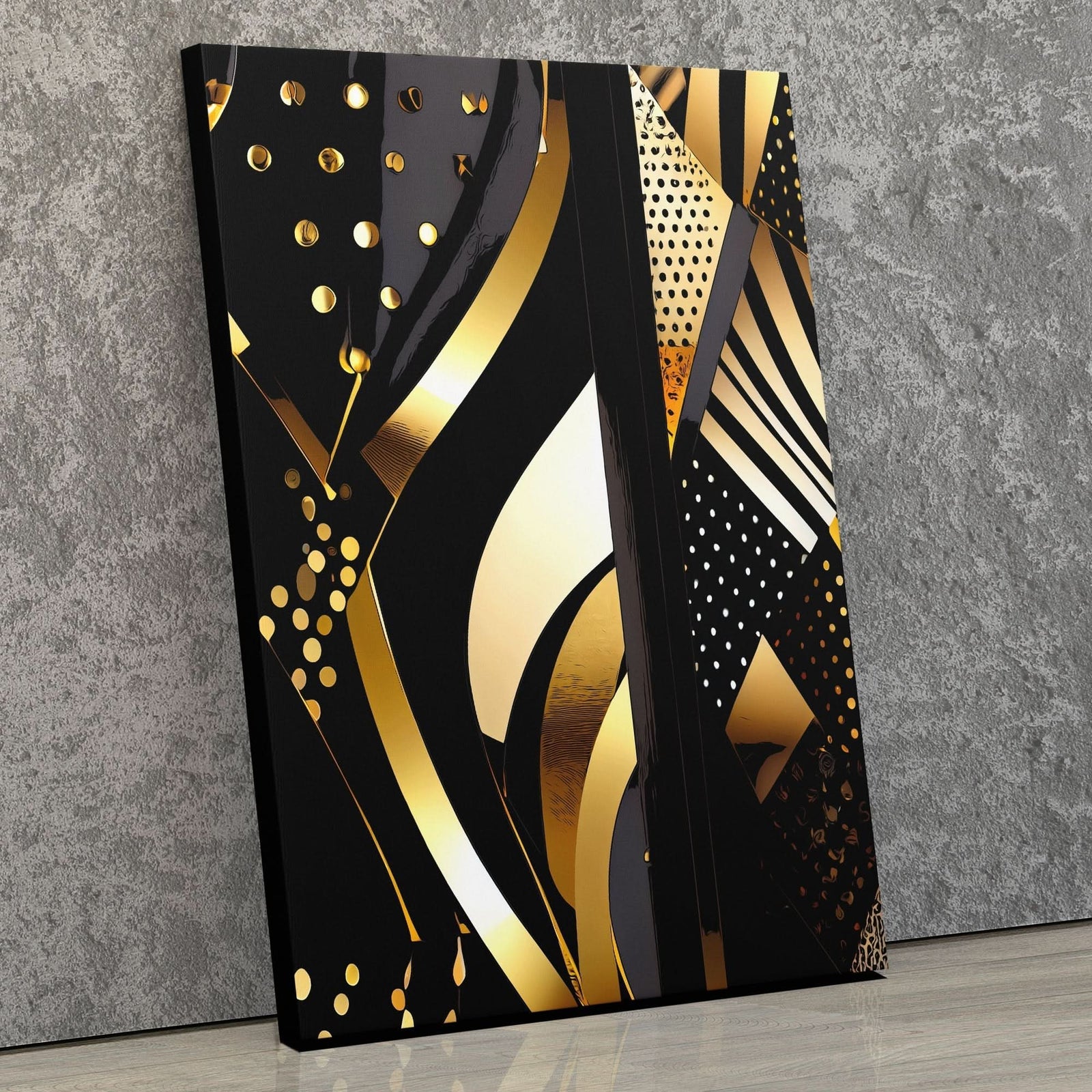 Black Gold Abstract V-3 - Luxury Wall Art