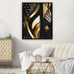 Black Gold Abstract V - 3 - Luxury Wall Art