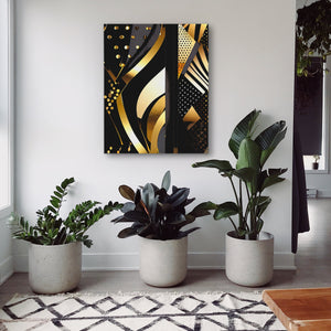 Black Gold Abstract V - 3 - Luxury Wall Art