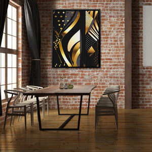 Black Gold Abstract V - 3 - Luxury Wall Art