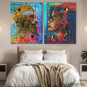 Black King and Queen of Spades - Luxury Wall Art