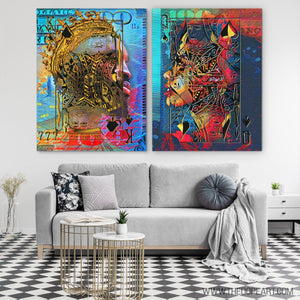 Black King and Queen of Spades - Luxury Wall Art