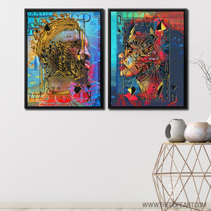 Black King and Queen of Spades - Luxury Wall Art