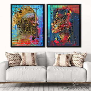 Black King and Queen of Spades - Luxury Wall Art