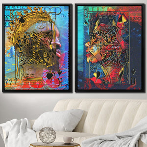 Black King and Queen of Spades - Luxury Wall Art