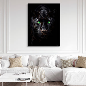 Black Panther Emerald Stare - Luxury Wall Art