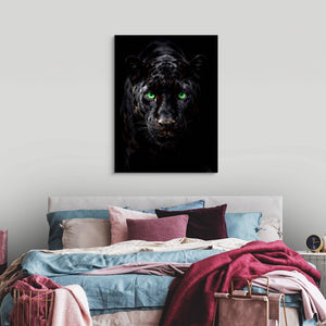 Black Panther Emerald Stare - Luxury Wall Art