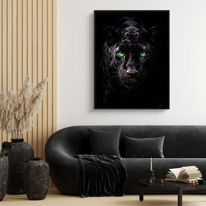 Black Panther Emerald Stare - Luxury Wall Art