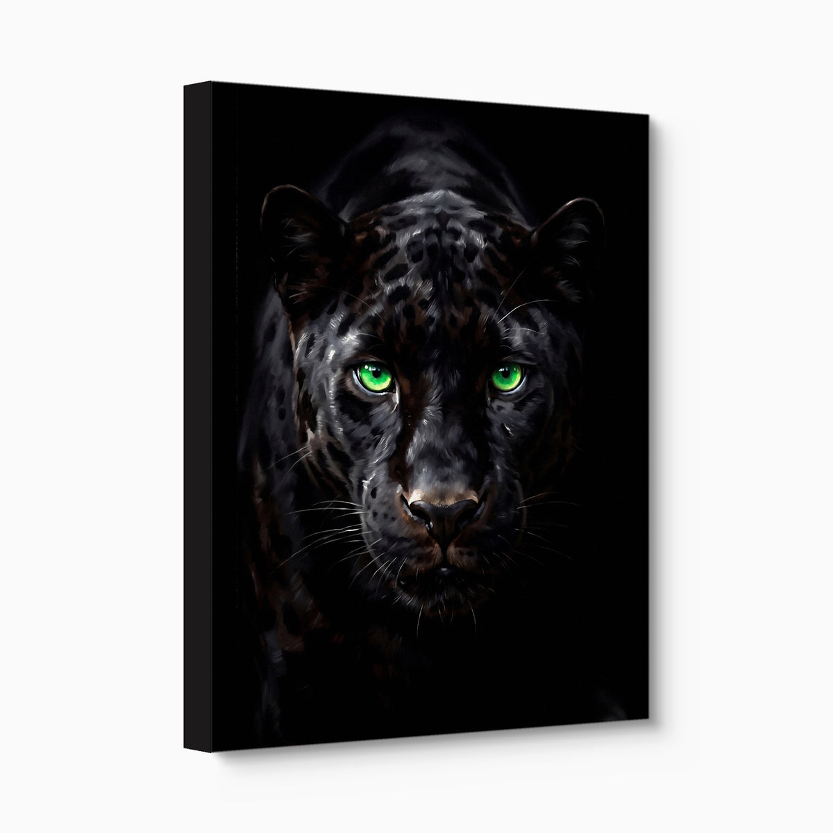 Black Panther Emerald Stare — black panther emerald stare angled flush print