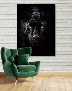 Black Panther Emerald Stare — black panther emerald stare psd white brick green chair 1port flush print