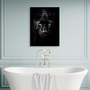 Black Panther Emerald Stare — black panther emerald stare sq luxury bathroom wall 1port flush print