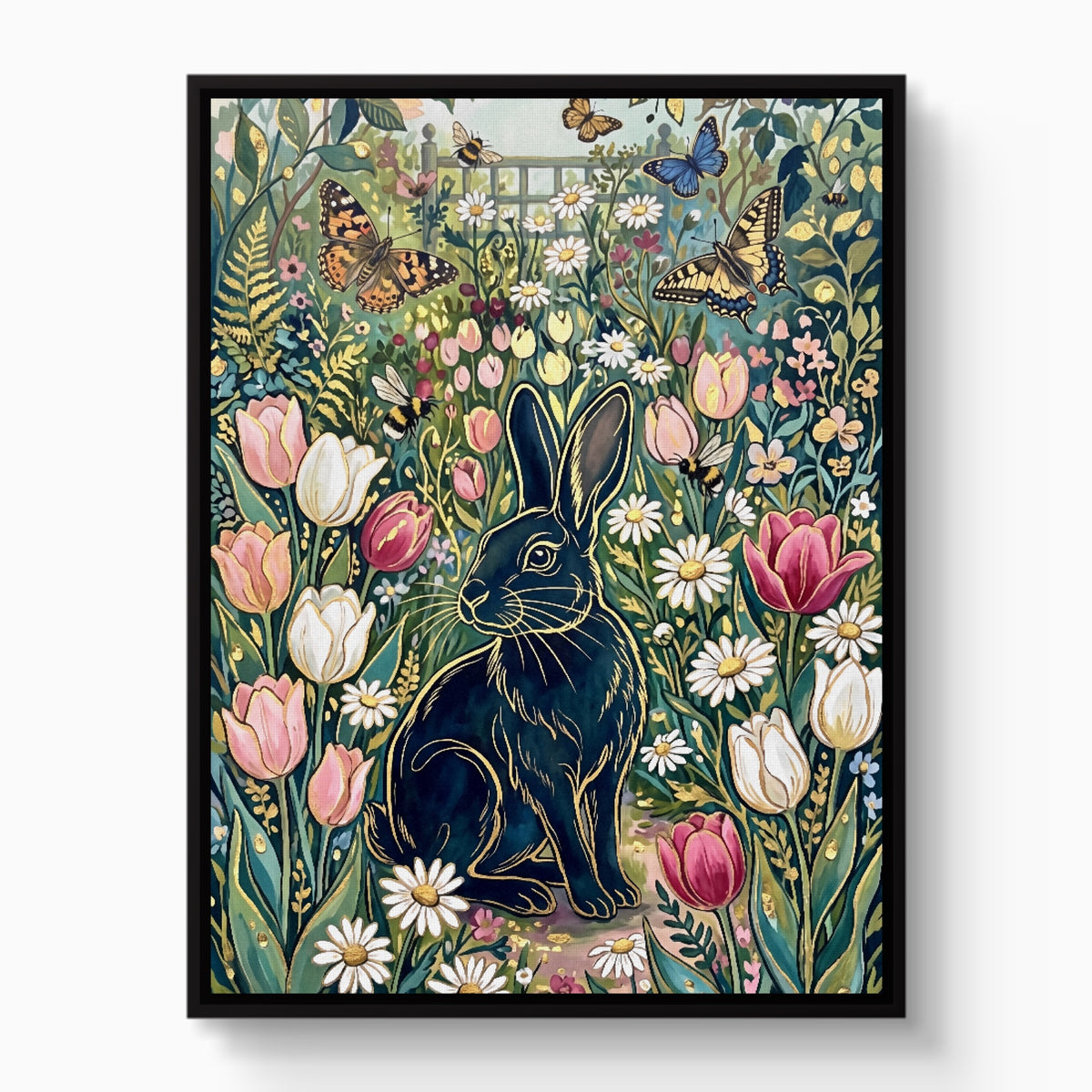 Black Rabbit Garden — black rabbit garden white studio framed black