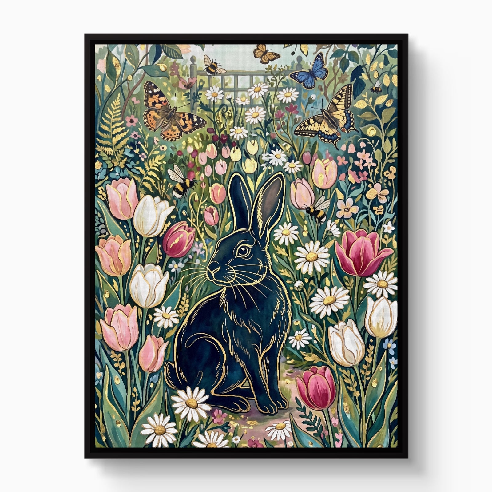 Black Rabbit Garden — black rabbit garden white studio framed black