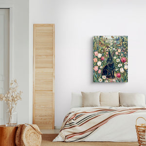 Black Rabbit Garden — black rabbit garden sq land nice bedroom 1port flush print