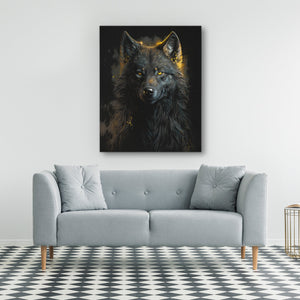 Black Wolf painting - Luxury Wall Art