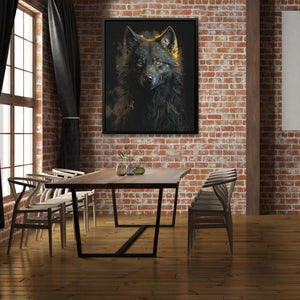 Black Wolf painting - Luxury Wall Art