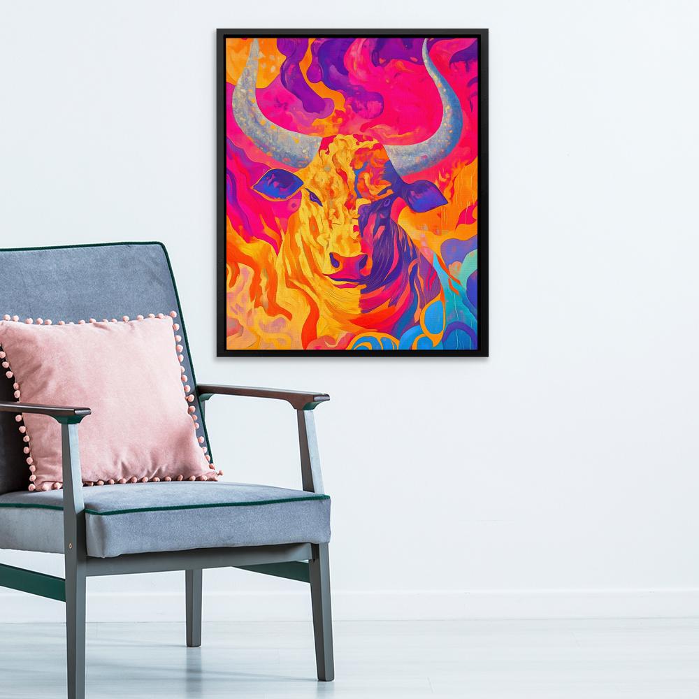 Blazing Bull Fury - Luxury Wall Art