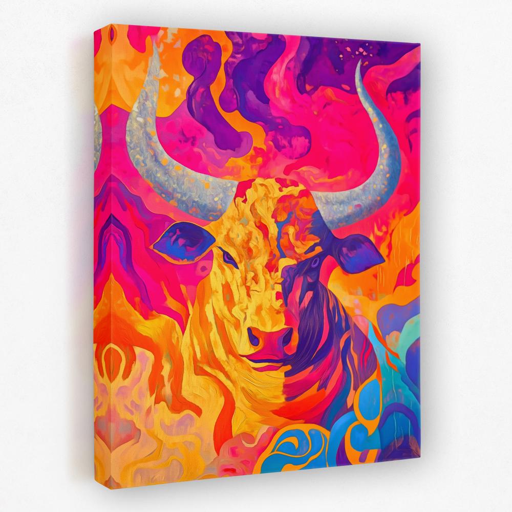 Blazing Bull Fury - Luxury Wall Art
