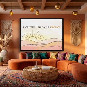 Blessed Desert Sunrise — blessed desert sunrise sq boho living 1land framed black