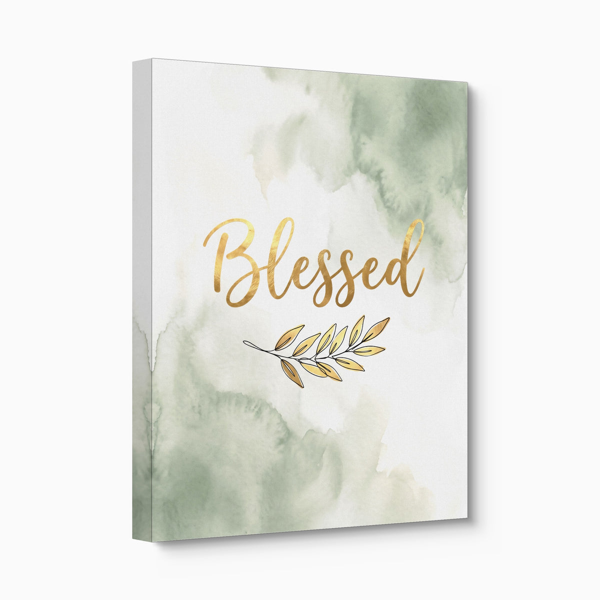 Blessed Golden Script — blessed golden script angled flush print