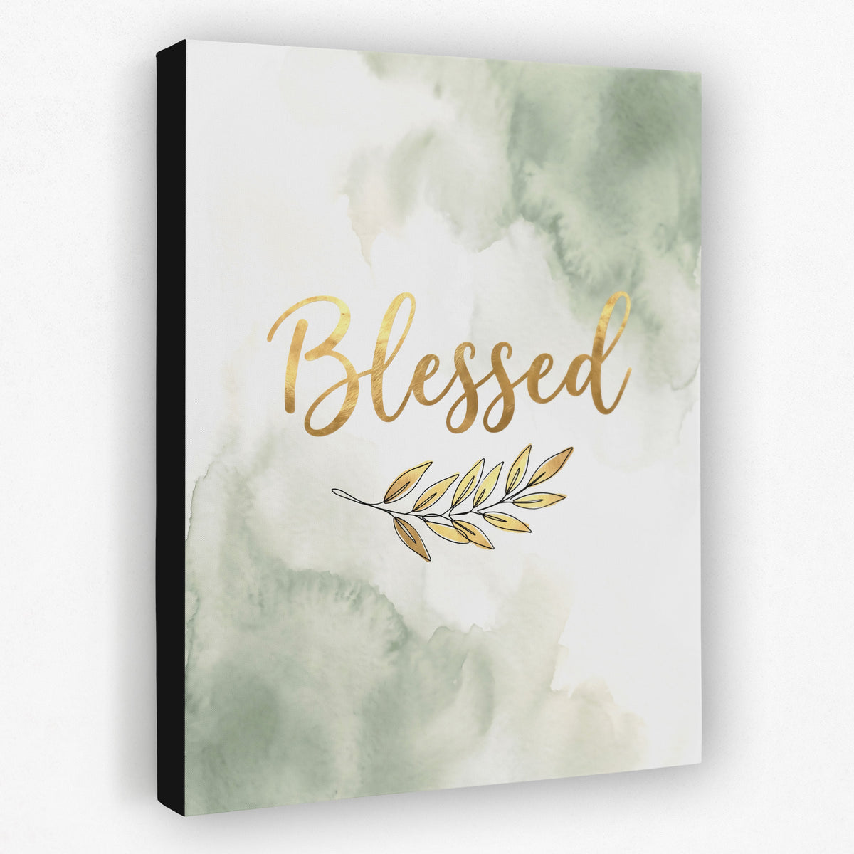 Blessed Golden Script — blessed golden script side view black wrap