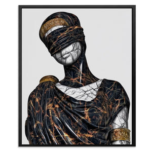 Blindfolded Goddess Gold - Luxury Wall Art